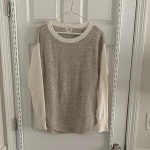 UpWest Cream and Gray Knit Sweater